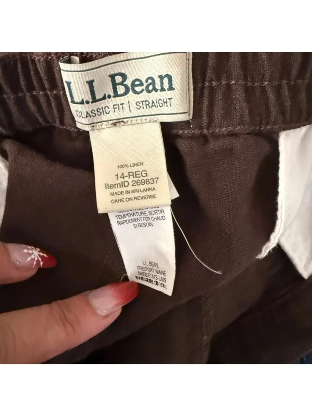 L.L. Bean button zip